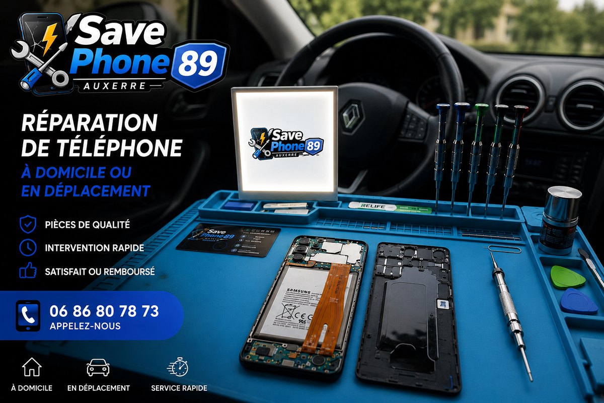 Save Phone 89 — réparation de téléphone à domicile ou en déplacement à Auxerre